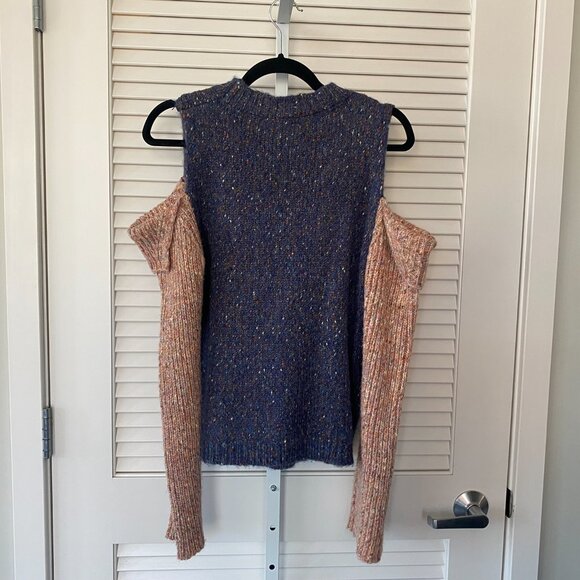 POL Cold Shoulder Cutout Soft Knit Pullover Sweater, Purple Lilac, Size S - Picture 2 of 8